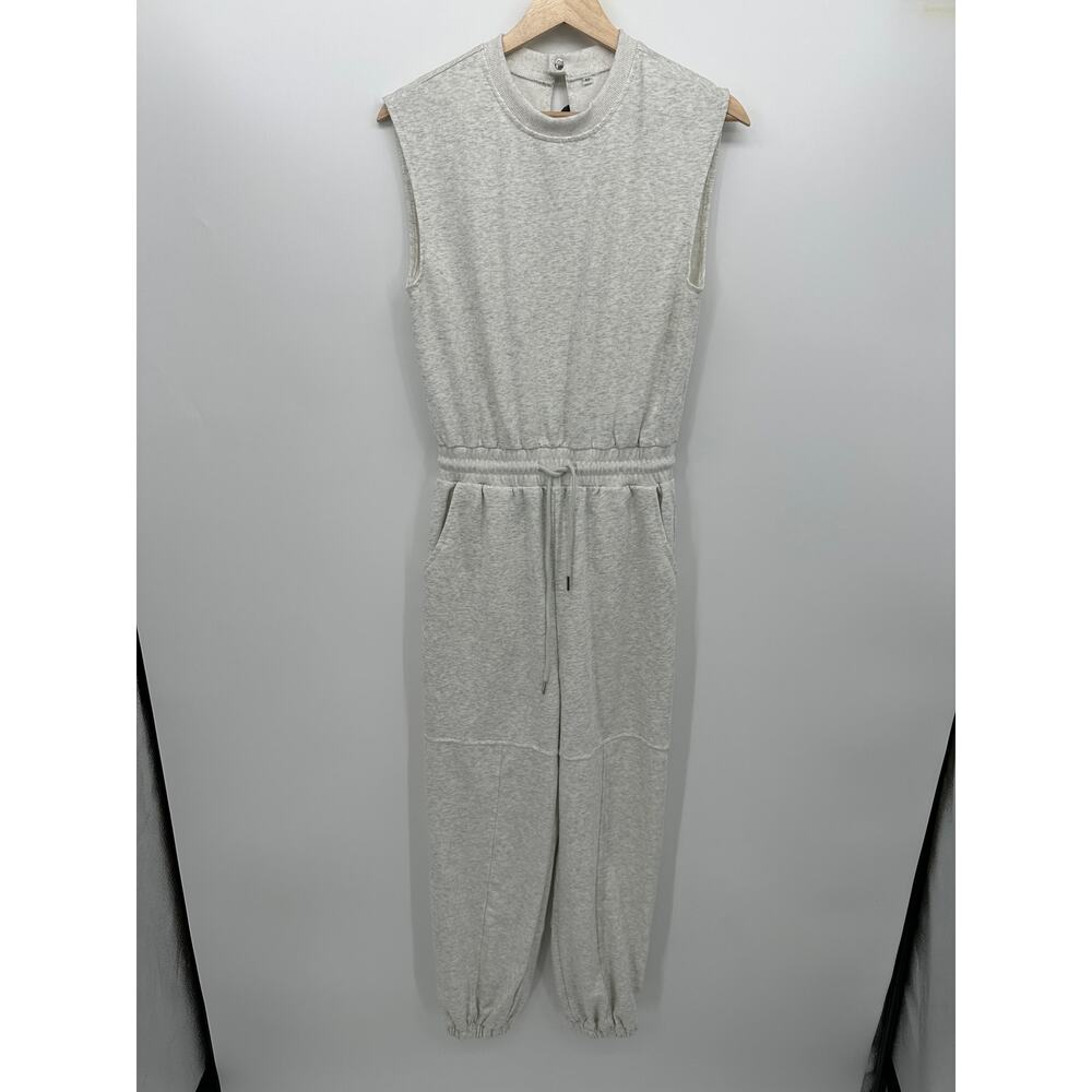 Womens Minimalist Sweat Jumpsuit XS‎ Gray Jogger One Piece Clean Girl